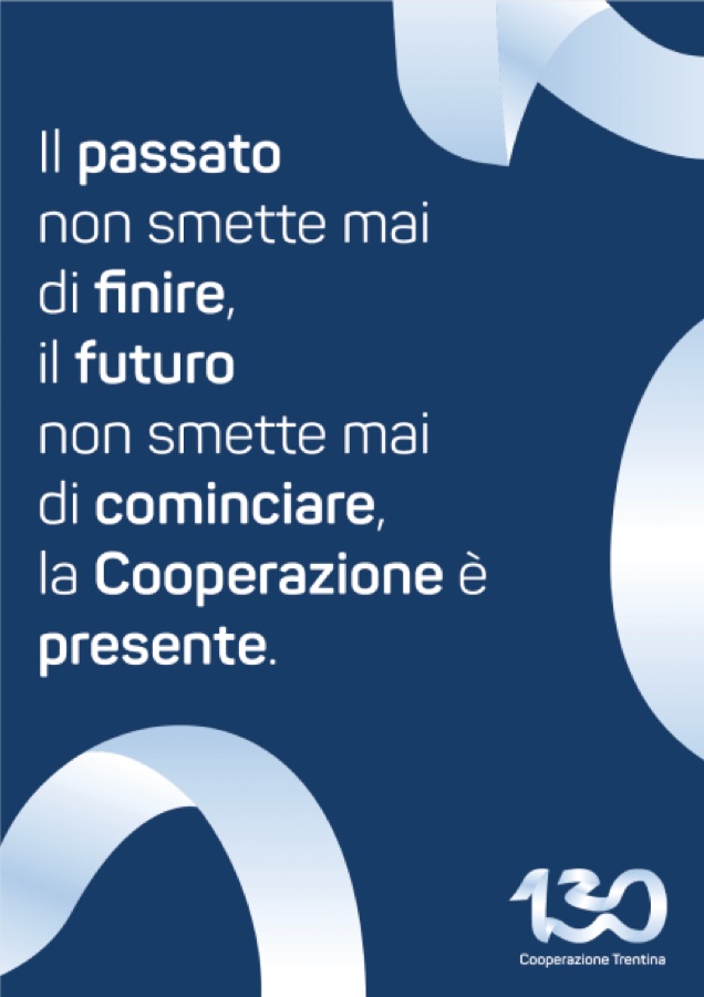Manifesto con la frase dei 130 anni, versione blu