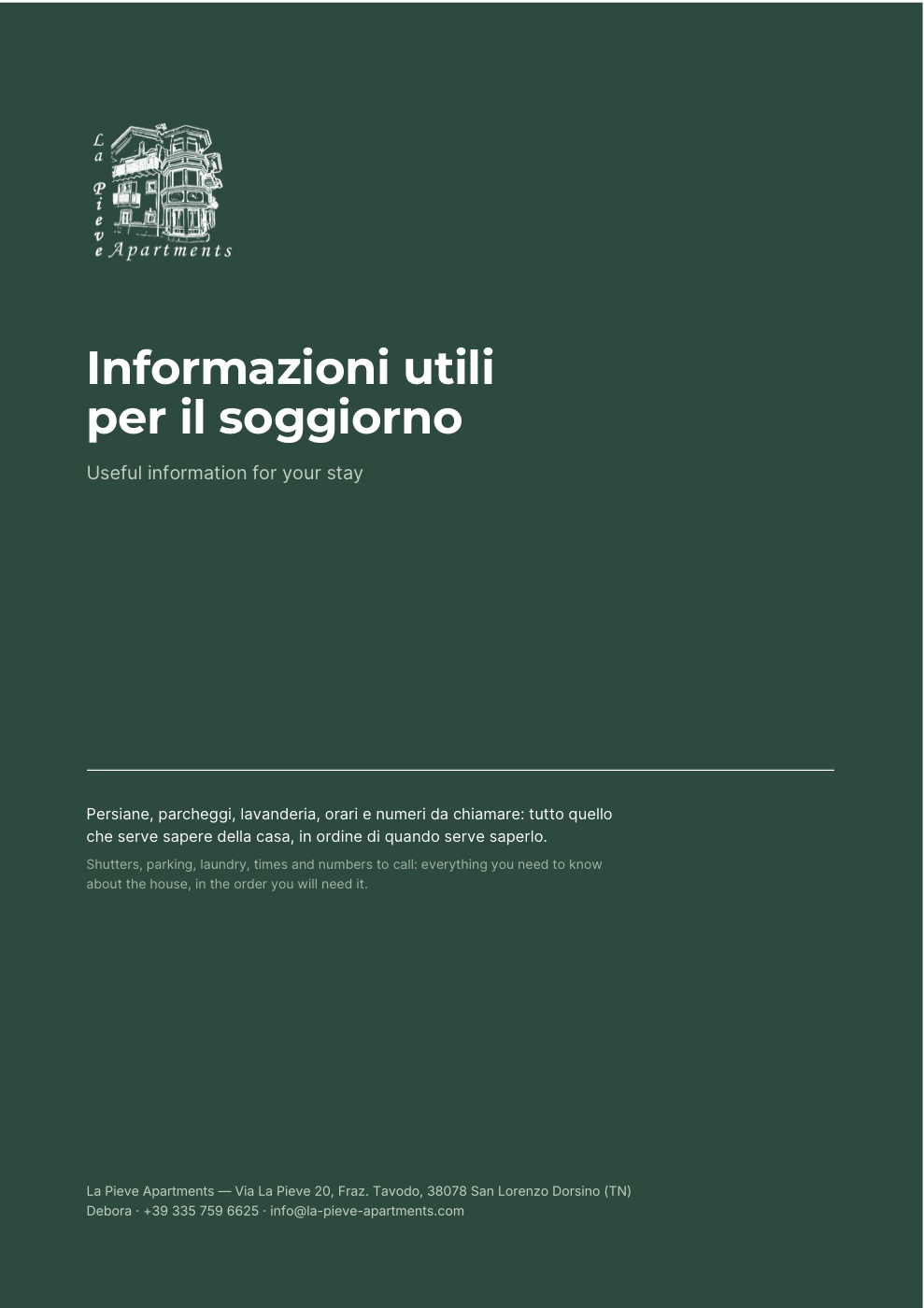 Copertina: informazioni utili per il soggiorno