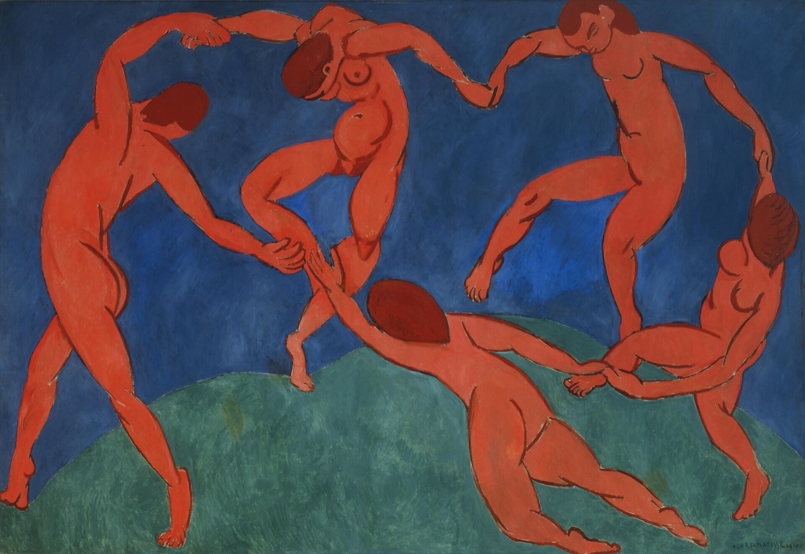 La Danza di Henri Matisse: cinque figure rosse che danzano in cerchio