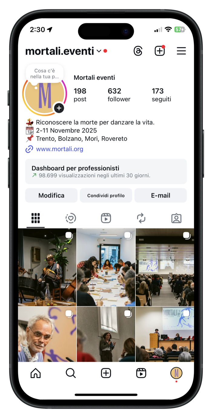 Profilo Instagram di Mortali