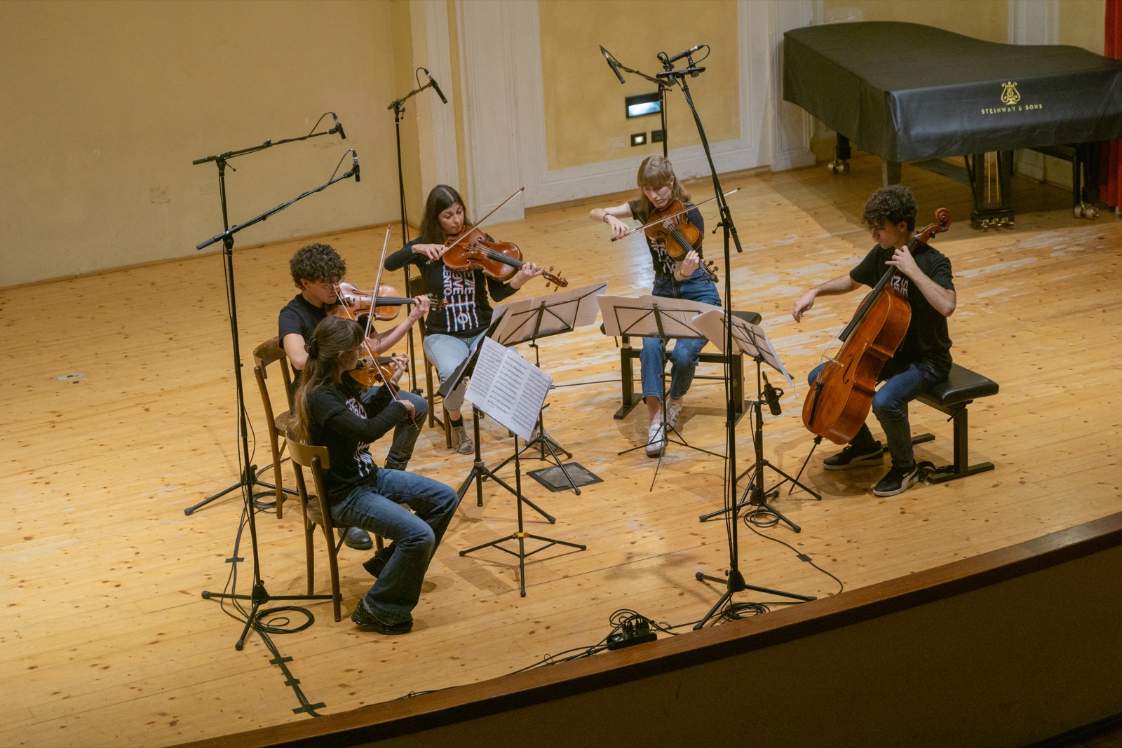 Quartetto d'archi sul palco