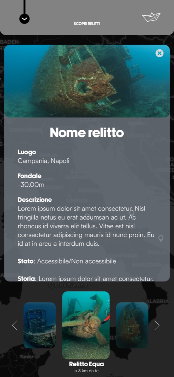 Versione mobile: pagina del relitto